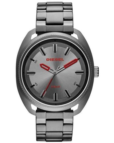 DIESEL Analog Quarz Uhr mit Edelstahl Armband DZ1855 - Grau