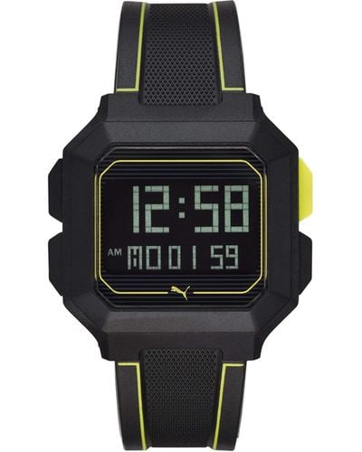 PUMA Remix Quartz Watch With Plastic Strap - Black