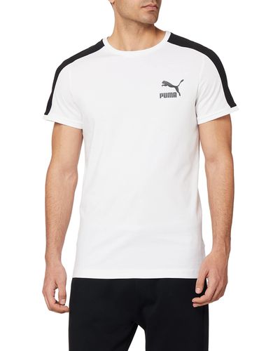 PUMA Iconic T7 T-Shirt M Black - Weiß
