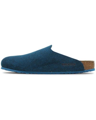 Birkenstock Amsterdam Bs Wool Petrol Sandals 10.5 Uk - Blue