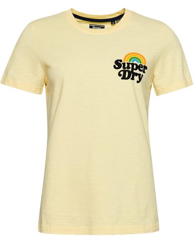 Superdry Vintage Rainbow T-Shirt Insel Gelb 44