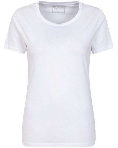 Mountain Warehouse Shirt Basique en Coton à col Rond pour - Haut décontracté léger et Facile d'entretien pour - Idéal pour Le - Blanc