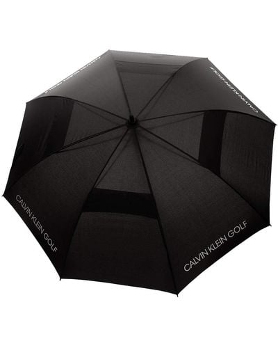 Calvin Klein Stormproof Auto Open Vented Double Canopy 62" Umbrella - Black