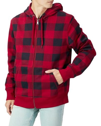 Amazon Essentials Full-zip Hooded Fleece Sweatshirt - Red