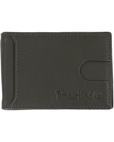 Timberland Slim Leather Minimalist Front Pocket Credit Card Holder Wallet - Black