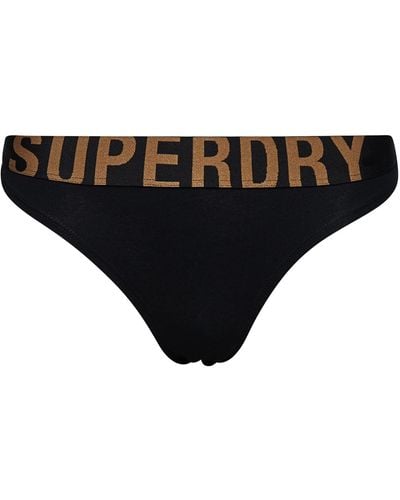 Superdry Large Logo Bikini Brief - Black