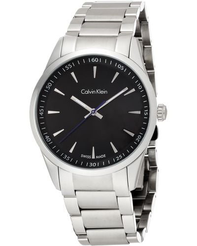 Calvin Klein Analog Quarz Smart Watch Armbanduhr mit Edelstahl Armband K5A31141 - Schwarz