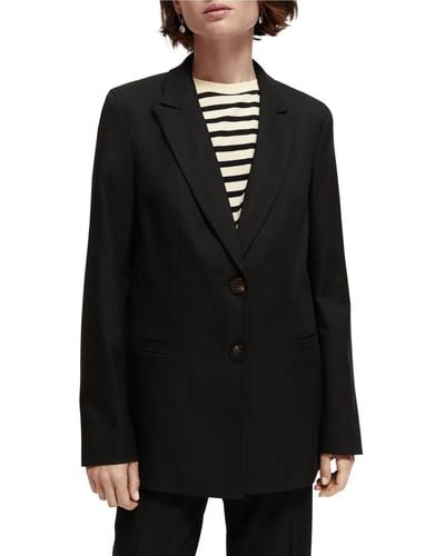 Scotch & Soda Maison Relaxed Fit Single Breasted Tailored Blazer Casual - Black