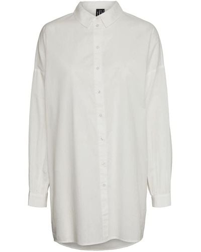 Vero Moda Vmbina L/s Oversize Shirt Ga Noos Blouse - White