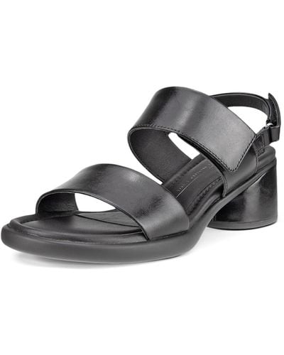 Ecco Sculpted 35 Luxe Strap Heeled Sandal - Black