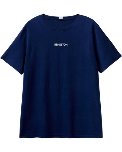 Benetton T-shirt M/l 30964m019 Pyjama Top - Blue