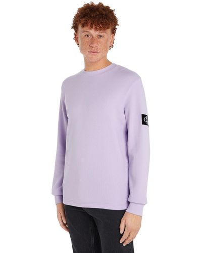 Calvin Klein Waffle Ls Tee L/s T-shirt - Purple