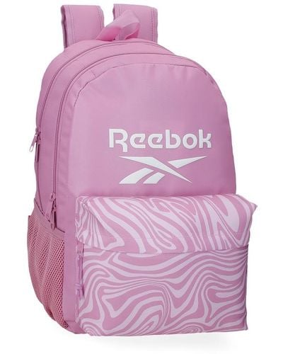 Reebok Festival Backpack Double Compartment Pink 31x44x15cm Polyester 20,46l By Joumma Bags - Purple