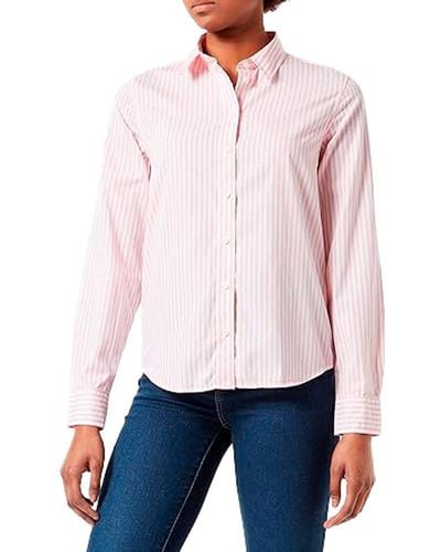 GANT Reg Broadcloth Striped Shirt - White