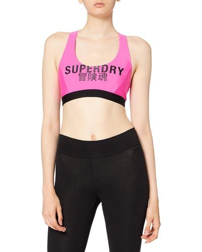Superdry Logo Crop Top Bikini Set - Roze