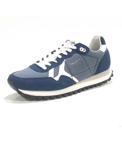 Pepe Jeans Brit-On Print M Sneaker - Blau