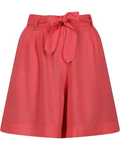 Regatta S Sabela Tie Belt Summer Casual Shorts - Red