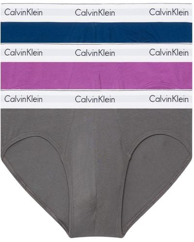 Calvin Klein Hip Brief 3Pk Calzoncillos de Cadera - Gris