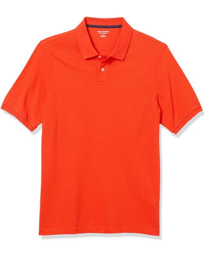Amazon Essentials Regular-Fit Cotton Pique Polo Shirt Shirts - Naranja