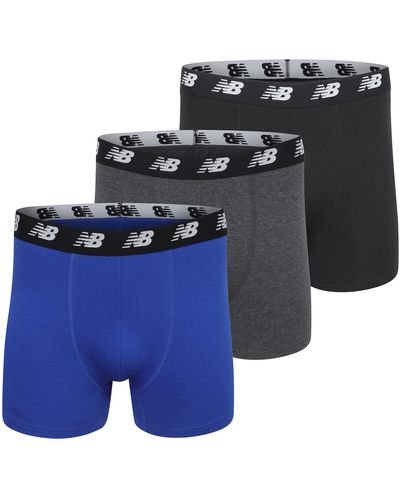 New Balance Cotton Performance Boxer Briefs - Blue