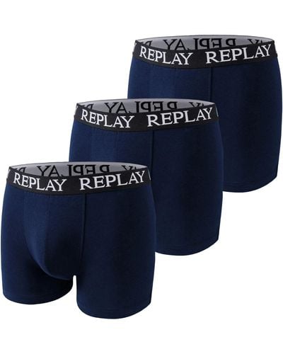 Replay Style Boxer Shorts Blue Marine M