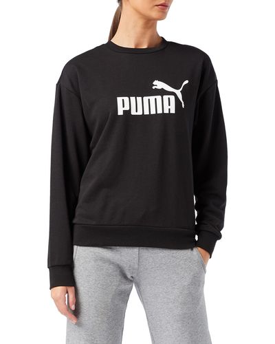 PUMA Ess Logo Crew Sweat Tr Pullover - Zwart