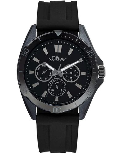 S.oliver Armbanduhr Multifunktion Analog - Schwarz
