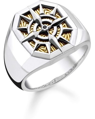 Thomas Sabo Ring Kompass gold 925 Sterlingsilber gelbgold vergoldet TR2278-849-7-56 - Mettallic