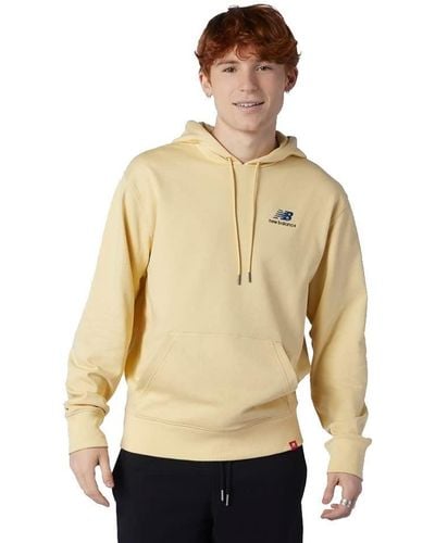 New Balance Essentials Embroidered Hoodie Yellow - Natural