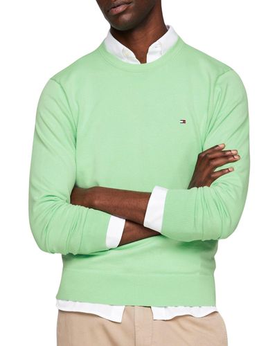 Tommy Hilfiger 1985 Crew Neck Sweater Mw0mw21316 Pull-Over - Vert