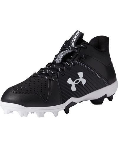 Under Armour Leadoff Mid Rubber Molded Baseball Cleat, - Black