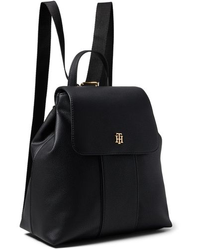 Tommy Hilfiger Chloe Ii Flap Backpack - Black