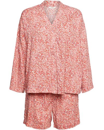 Esprit Pijama CV Tejido Impreso A_c_LS Juego - Rosa