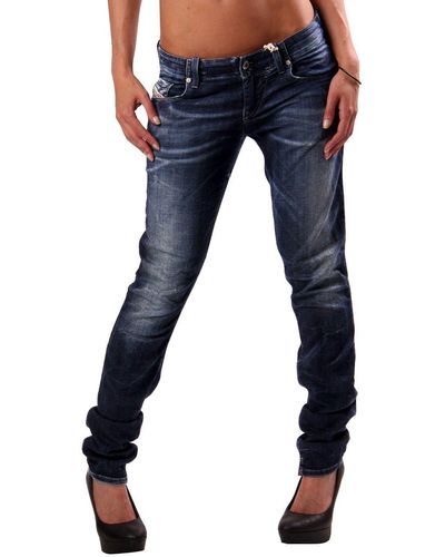 DIESEL Donna Grupee-NE 0601L Stretch Jeans - Blu