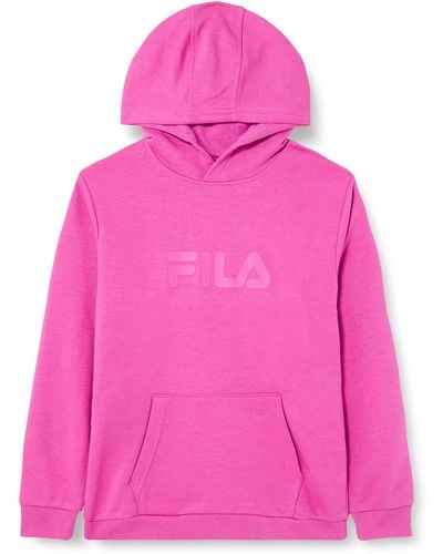 Fila Logo Sande Classic Felpa con Cappuccio - Rosa