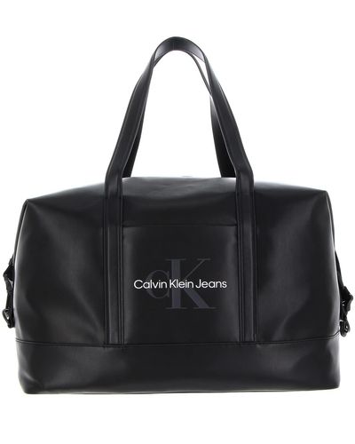 Calvin Klein Ckj Monogram Soft Duffle Bag Black - Zwart