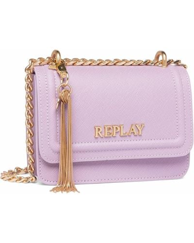Replay Women's Shoulder Bag Made Of Faux Leather - Pink