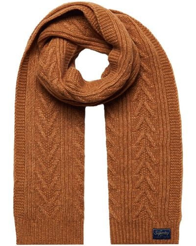 Superdry Cable Lux Scarf Knitted - Orange