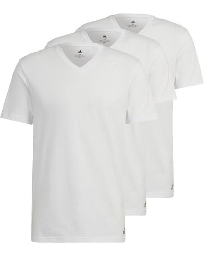 adidas S Active Core Cotton V Neck T-shirt White S