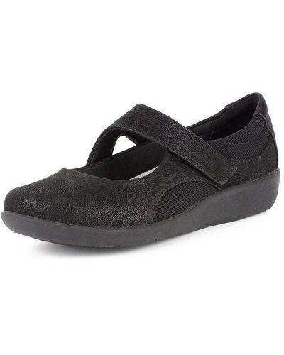 Clarks Sillian Bella Mary Jane Flat Voor - Zwart