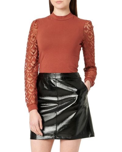 Vero Moda Vmvinyl Nw Short Coated Skirt Rock - Rot