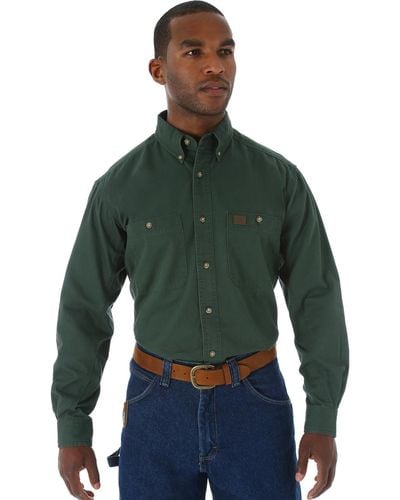Wrangler Logger Twill Work Shirt - Green