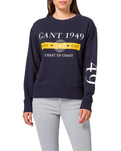 GANT D1. Nautical C-Neck Sweat Sweatshirt - Blau