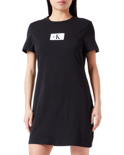 Calvin Klein S/s Nachtshirt Nightie - Zwart