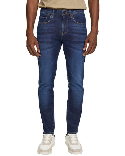 Esprit Schmale Jeans mit mittlerer Bundhöhe - Blau