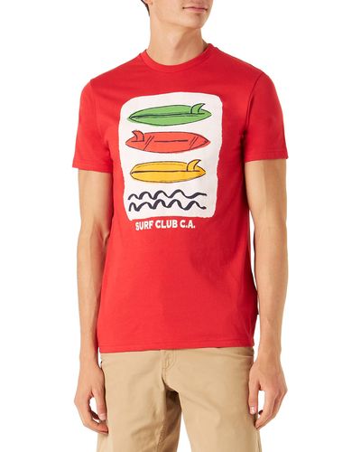 Springfield Camiseta Tablas Surf para Hombre - Rojo