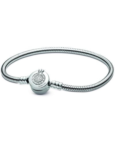 PANDORA Bracelet 599046C01-19 Couronne scintillante argenté - Marron