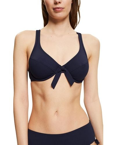 Esprit Recycelt: Bügel-Bikini mit Struktur - Blau