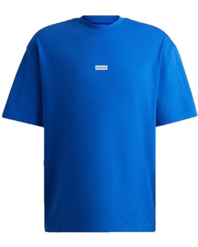 HUGO Small Logo Block Cotton T-shirt - Blue