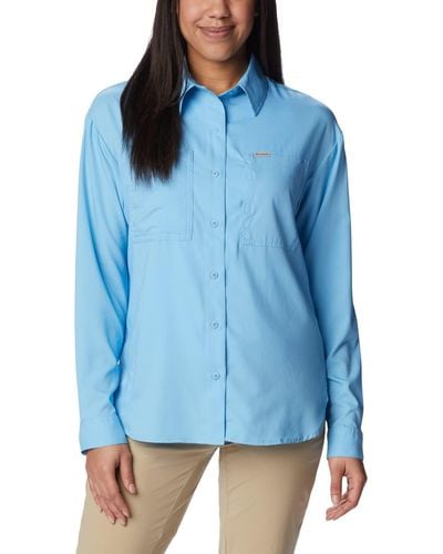 Columbia Silver Ridge Utility-Hemd mit Langen Ärmeln Wanderhemd - Blau